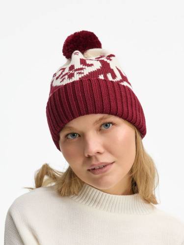 Шапка Wintertude, красная с белым фото 5