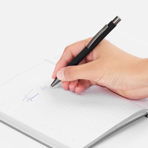 Ручка шариковая Atento Soft Touch, черная фото 5