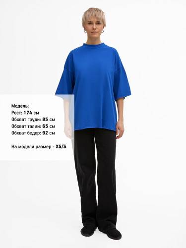 Футболка унисекс оверсайз T1, синяя фото 11