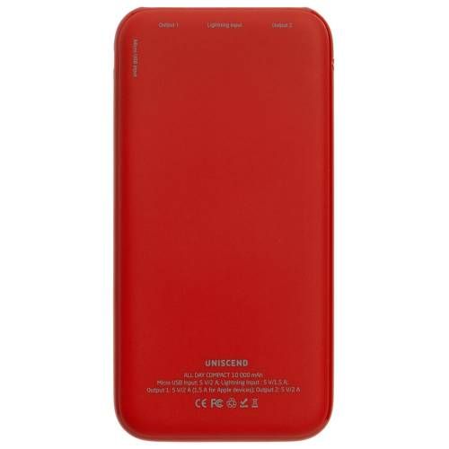 Внешний аккумулятор Uniscend All Day Compact 10000 мАч, красный фото 4