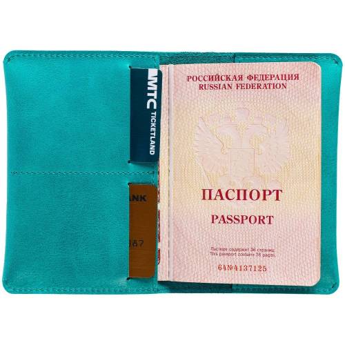 Обложка для паспорта Apache, ver.2, бирюзовая фото 5