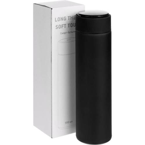 Смарт-бутылка с заменяемой батарейкой Long Therm Soft Touch, черная фото 10