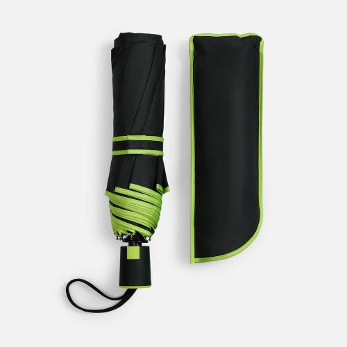 Зонт складной Edgeline, зеленое яблоко фото 5