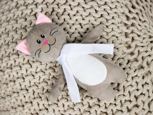 Мягкая игрушка Beastie Toys, котик с белым шарфом фото 5