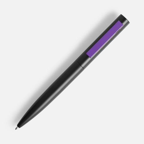 Ручка шариковая Inkolor, черная с фиолетовым фото 3
