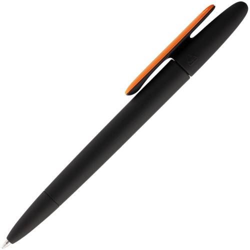 Ручка шариковая Prodir DS5 TRR-P Soft Touch, черная с оранжевым фото 3