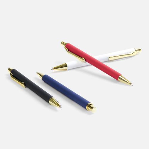 Ручка шариковая Lobby Soft Touch Gold, красная фото 6