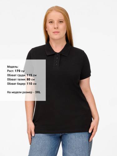 Рубашка поло женская Virma Premium Lady, черная фото 12