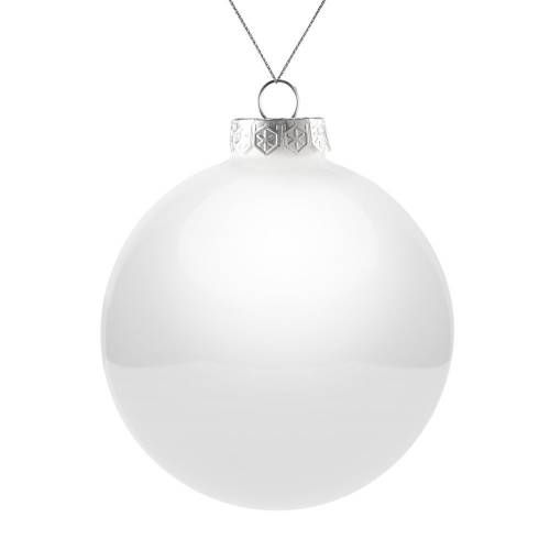 Елочный шар Finery Gloss, 10 см, глянцевый белый фото 2