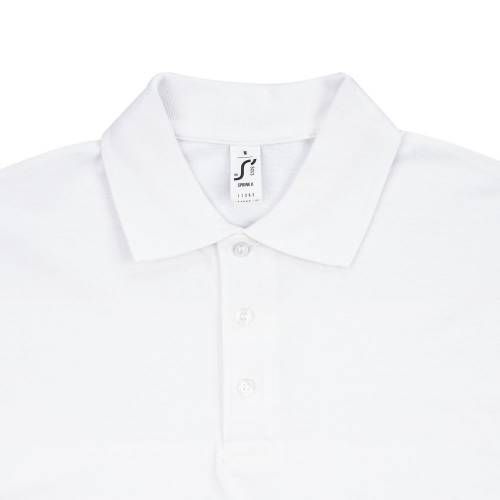 Рубашка поло мужская Spring 210, белая фото 4