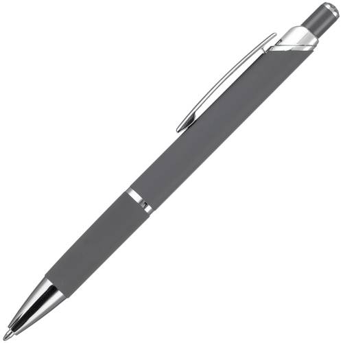 Ручка шариковая Chromos Soft Touch, серая фото 3