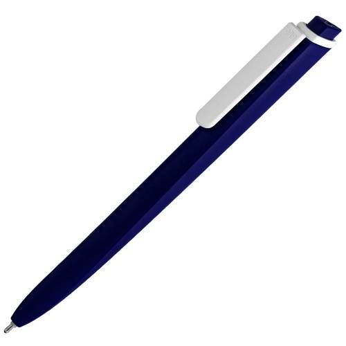 Ручка шариковая Pigra P02 Mat, темно-синяя с белым фото 2