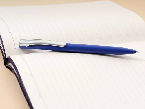 Ручка шариковая Pin Soft Touch, синяя фото 7