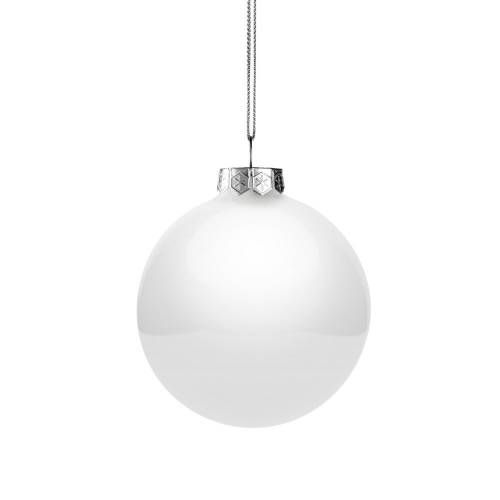 Елочный шар Finery Gloss, 8 см, глянцевый белый фото 6