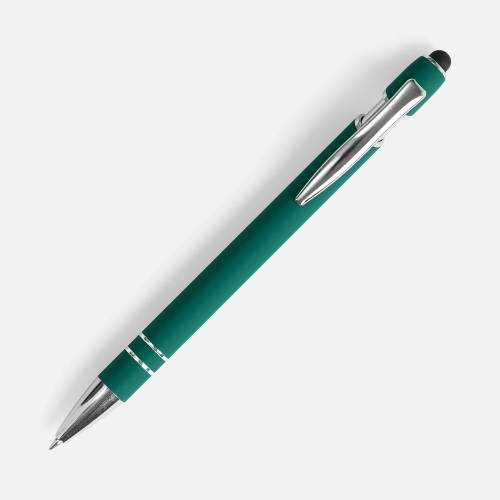Ручка шариковая Pointer Soft Touch со стилусом, зеленая фото 2