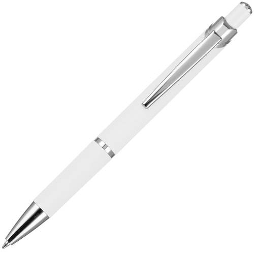 Ручка шариковая Chromos Soft Touch, белая фото 3