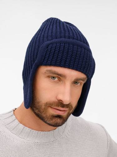 Шапка-ушанка Catch Match, темно-синяя фото 5 Шапка-ушанка Catch Match, темно-синяя фото 5