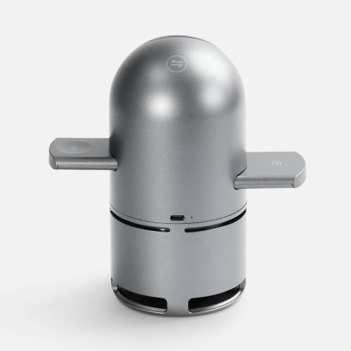 Bluetooth-колонка с беспроводной зарядкой Droid, серая фото 5