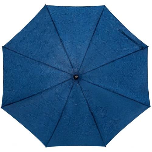 Зонт-трость Magic с проявляющимся цветочным рисунком, темно-синий фото 2
