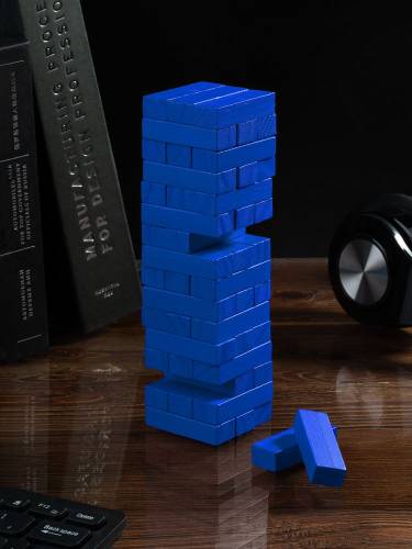 Игра «Деревянная башня мини», синяя фото 5