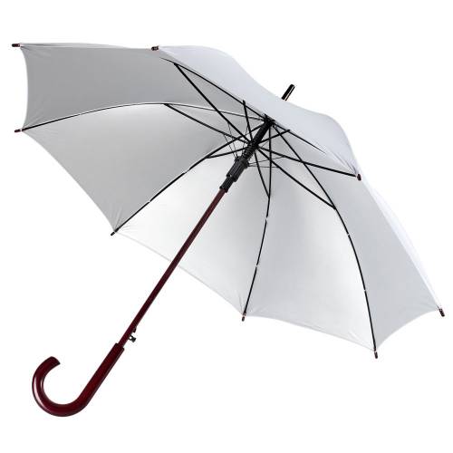 Зонт-трость Standard, белый с серебристым внутри фото 2