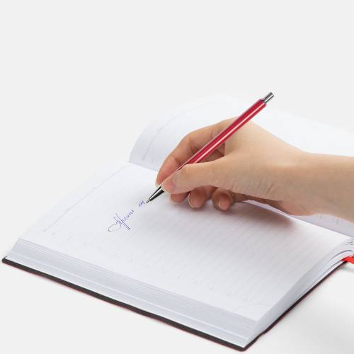 Ручка шариковая Slim Beam, красная фото 4