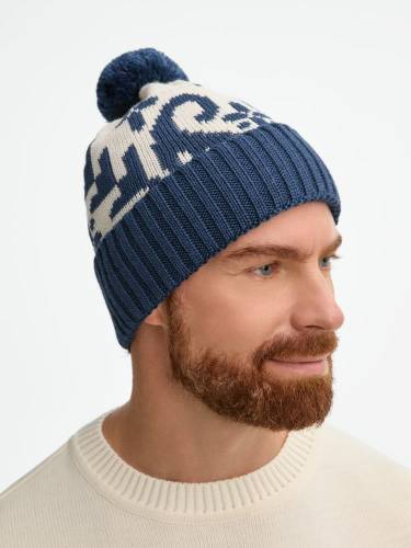 Шапка Wintertude, синяя с белым фото 8