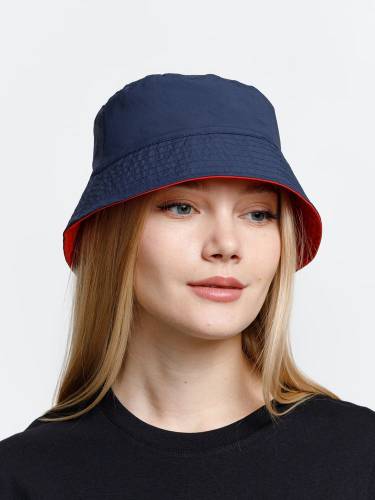Панама Nylon двусторонняя, темно-синяя с красным фото 7