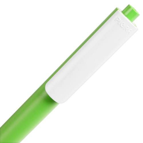Ручка шариковая Pigra P03 Mat, светло-зеленая с белым фото 5