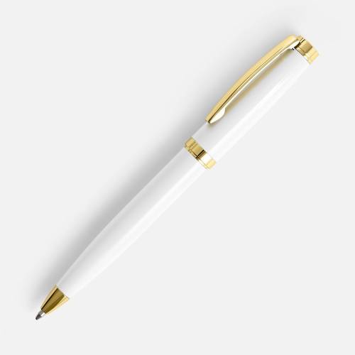 Ручка шариковая Letra Gold, глянцевая, белая фото 2