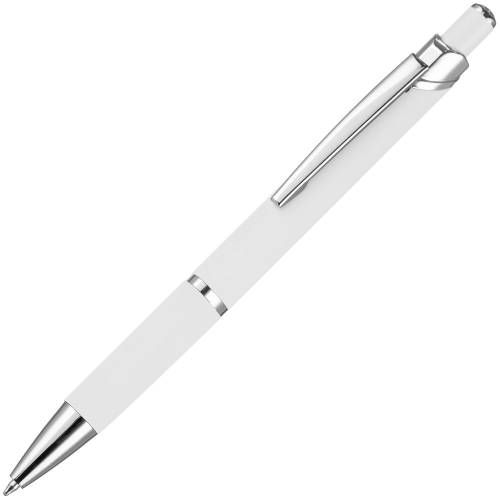 Ручка шариковая Chromos Soft Touch, белая фото 2
