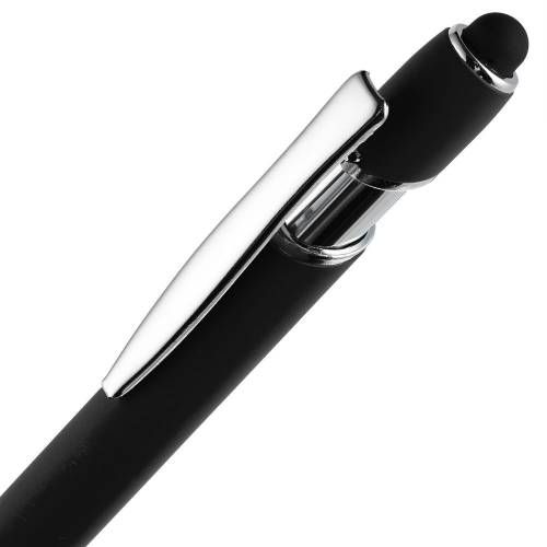 Ручка шариковая Pointer Soft Touch со стилусом, черная фото 5