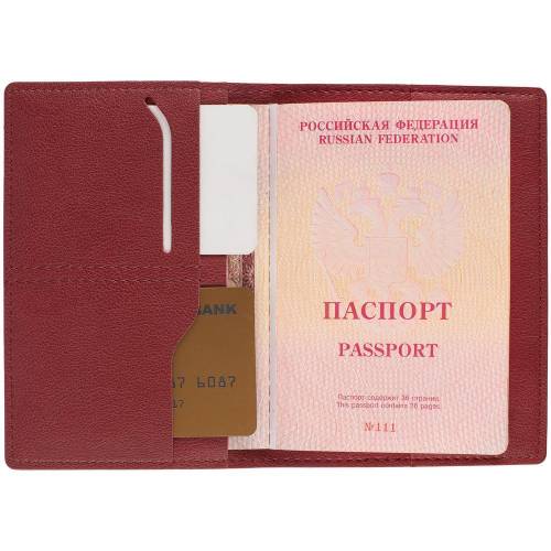 Обложка для паспорта Petrus, красная фото 4