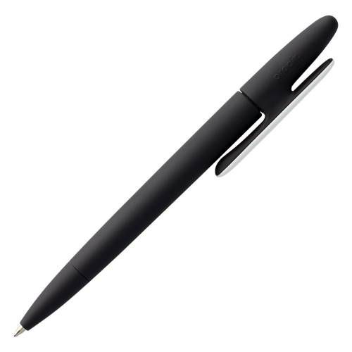 Ручка шариковая Prodir DS5 TRR-P Soft Touch, черная с белым фото 4