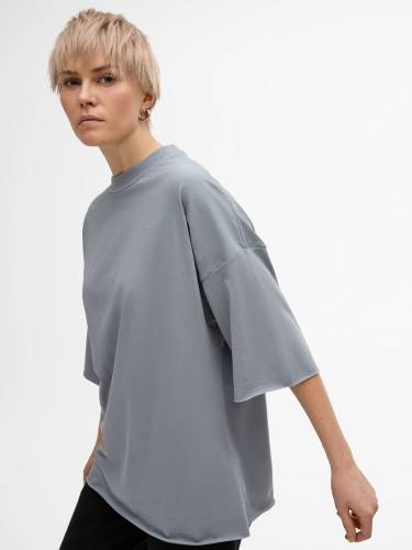 Футболка унисекс оверсайз T1, серая фото 8
