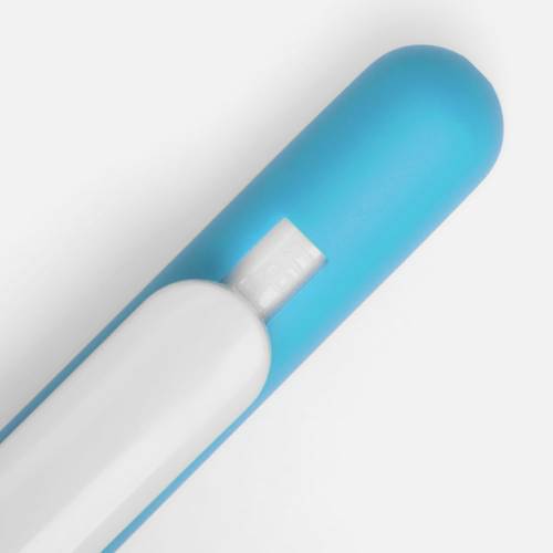Ручка шариковая Swiper Soft Touch, голубая с белым фото 4
