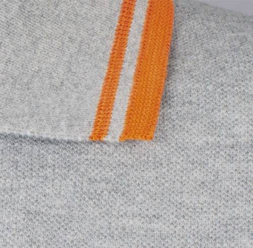 Рубашка поло женская Pasadena Women 200 с контрастной отделкой, серый меланж c оранжевым фото 5