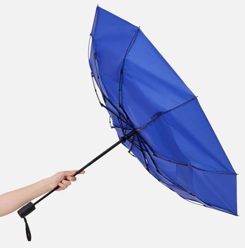 Складной зонт Dome Double с двойным куполом, синий фото 8