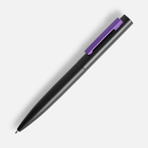 Ручка шариковая Inkolor, черная с фиолетовым фото 2