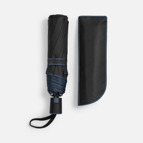 Зонт складной Edgeline, темно-синий фото 5