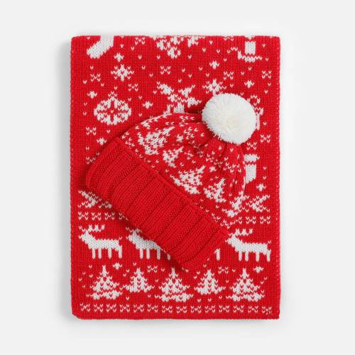 Шарф Holidale, красный с молочным фото 5