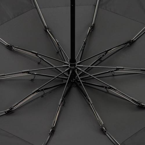 Зонт обратного сложения twoGether с двойным куполом, черный фото 4