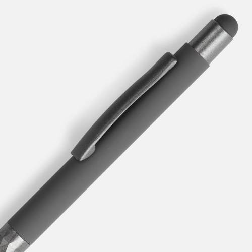 Ручка шариковая Digit Soft Touch со стилусом, серая фото 4 Ручка шариковая Digit Soft Touch со стилусом, серая фото 4