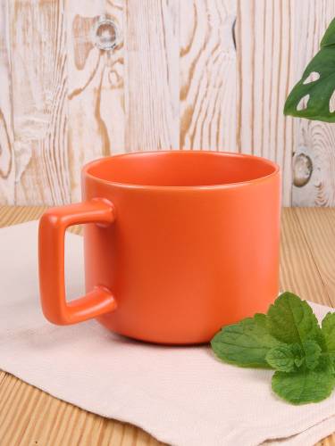 Чашка Jumbo в коробке матовая, оранжевая фото 5