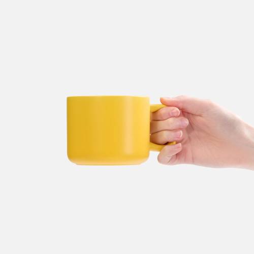 Чашка Jumbo в коробке матовая, желтая фото 4