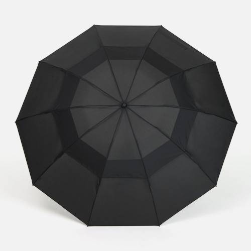 Зонт обратного сложения twoGether с двойным куполом, черный фото 3