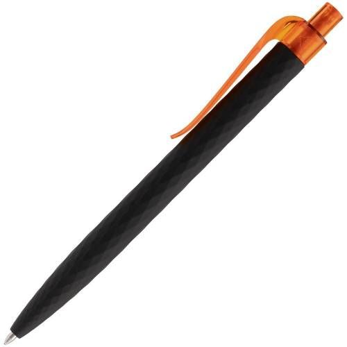 Ручка шариковая Prodir QS01 PRT-P Soft Touch, черная с оранжевым фото 4