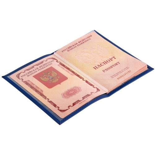 Обложка для паспорта Shall, синяя фото 5