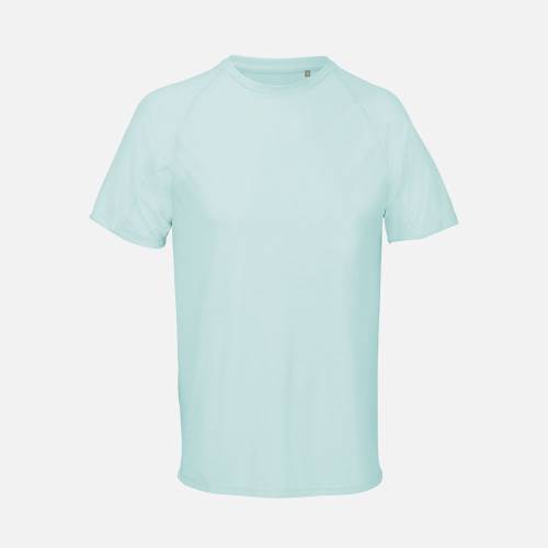 Футболка спортивная унисекс Vortex, зелено-голубая фото 2