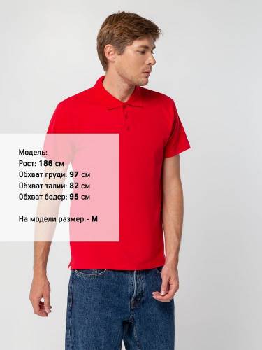 Рубашка поло мужская Spring 210, красная фото 5